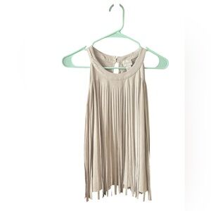 Chico's Strapless Fringe Top Cream Color Medium